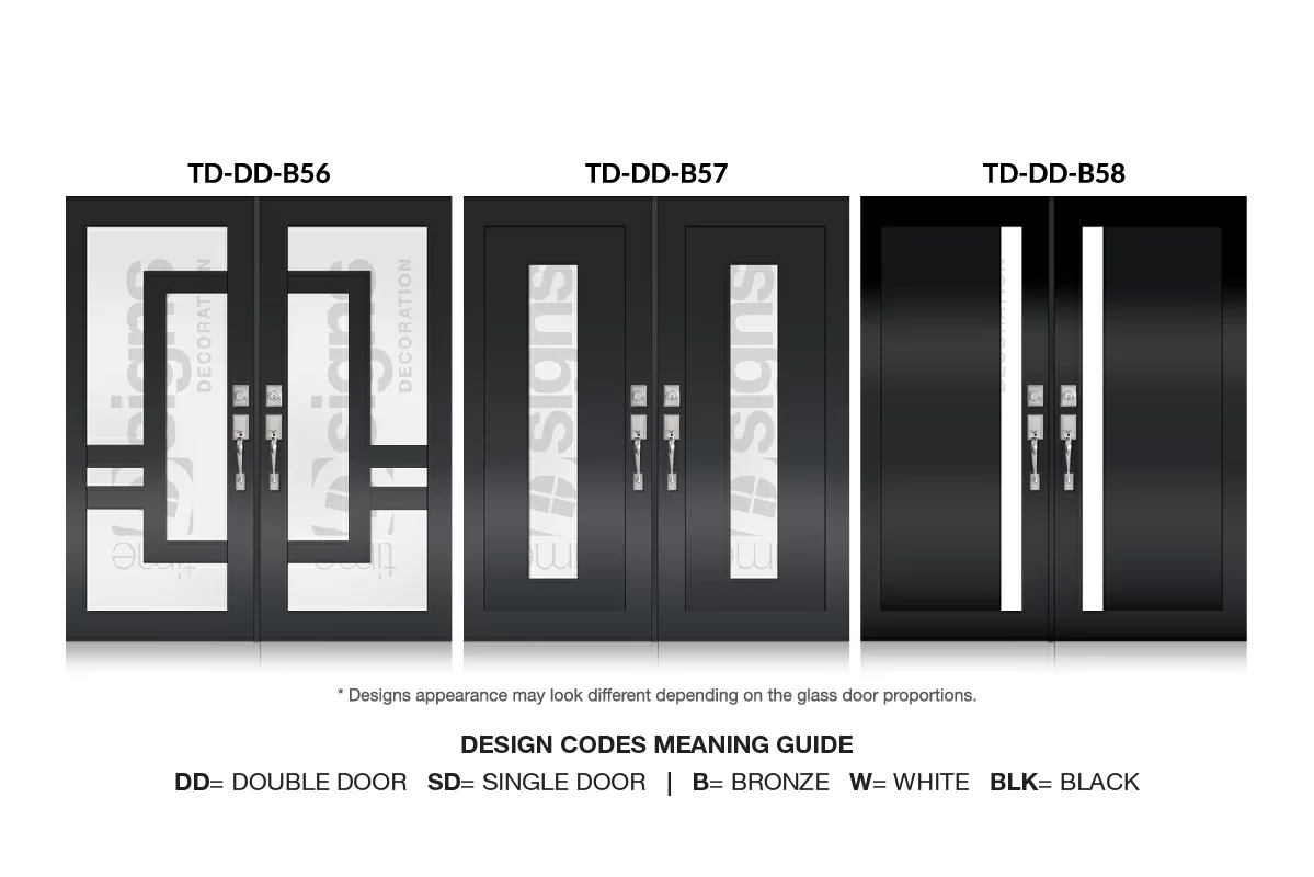 Three modern bronze impact double door designs catalog guide