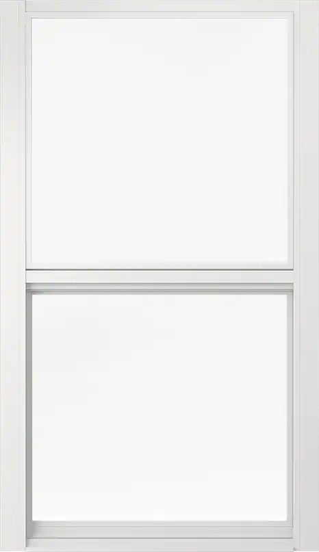 White single-hung impact window equal sashes gridless PGT Sentinel