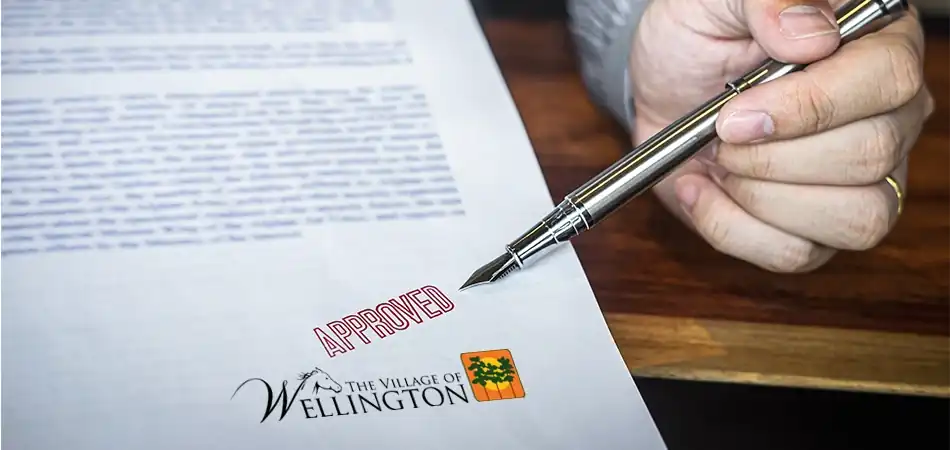 Approved impact window permit signed for Village of Wellington Florida