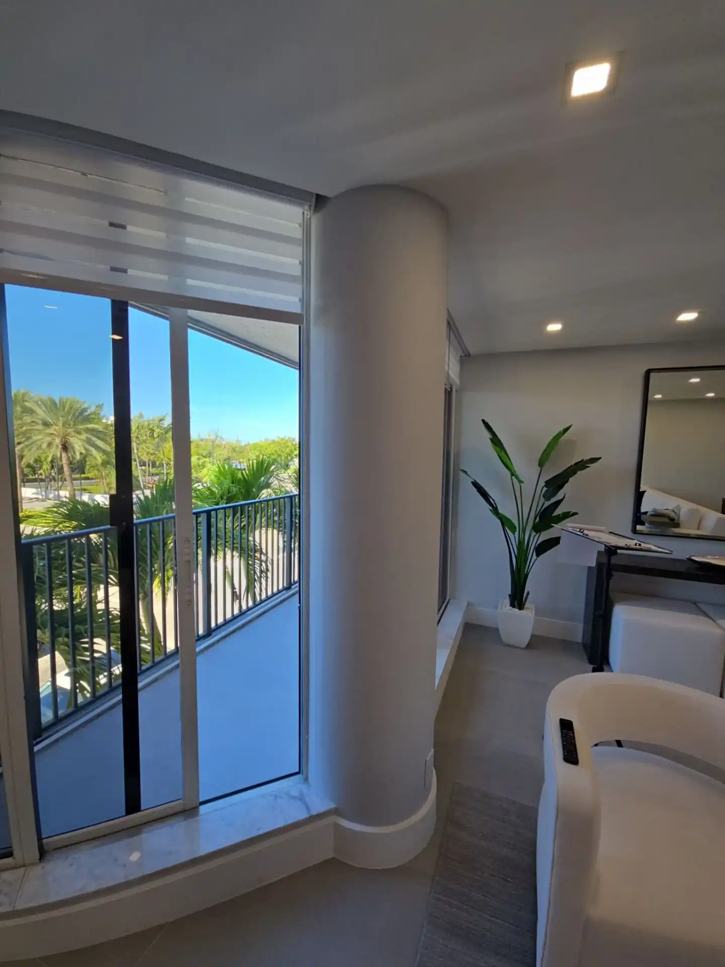 Impact window with balcony view in Hallandale Beach condo
