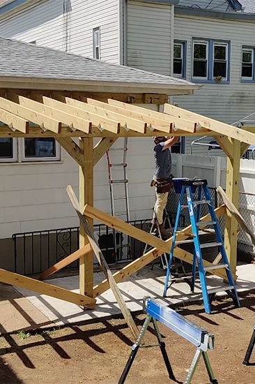 Roof patio installation by safeguard impact
